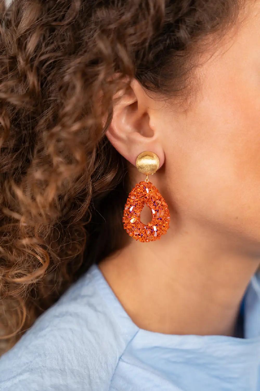 Lott. Gioielli Oranje Oorbellen Marieke Drop S Raw Clip