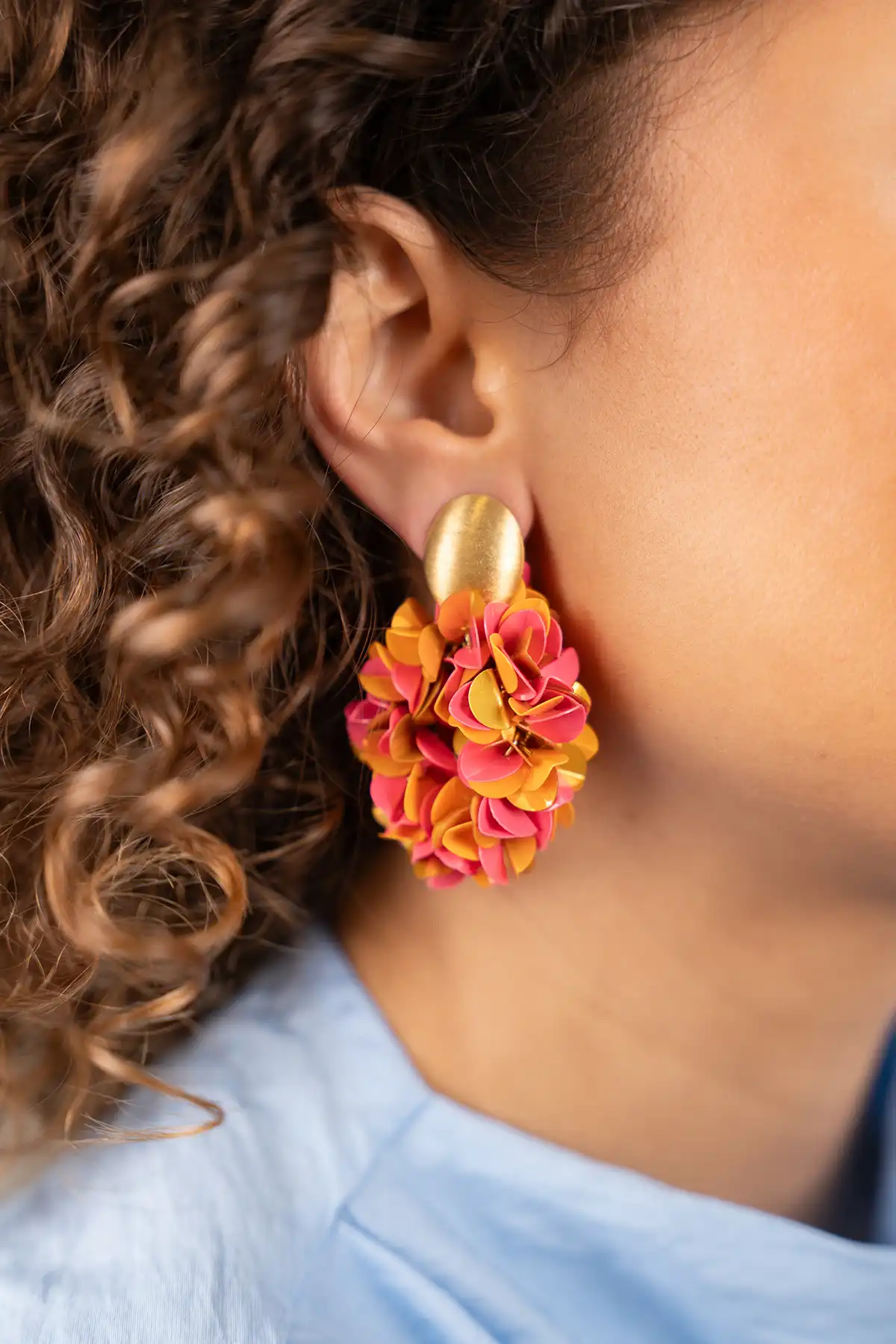 Lott. Gioielli Oranje Oorbellen Sas Sequin Oval M Clip