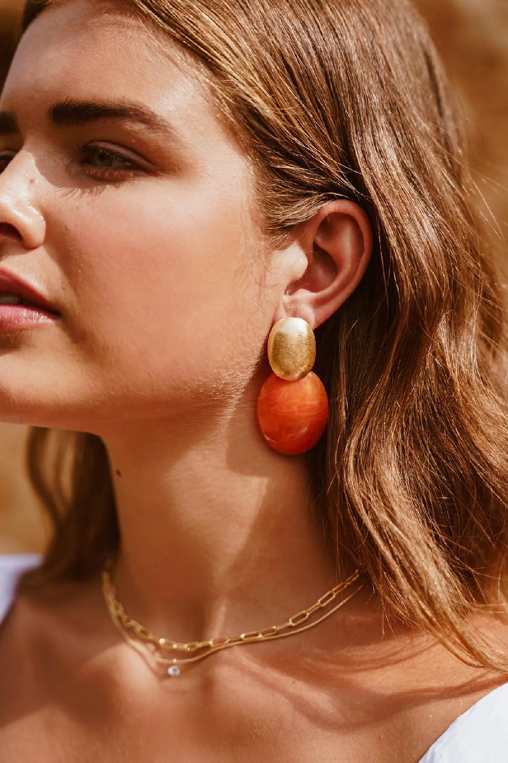 Lott. Gioielli Oranje Oorbellen Sirius Closed Bugle Oval S