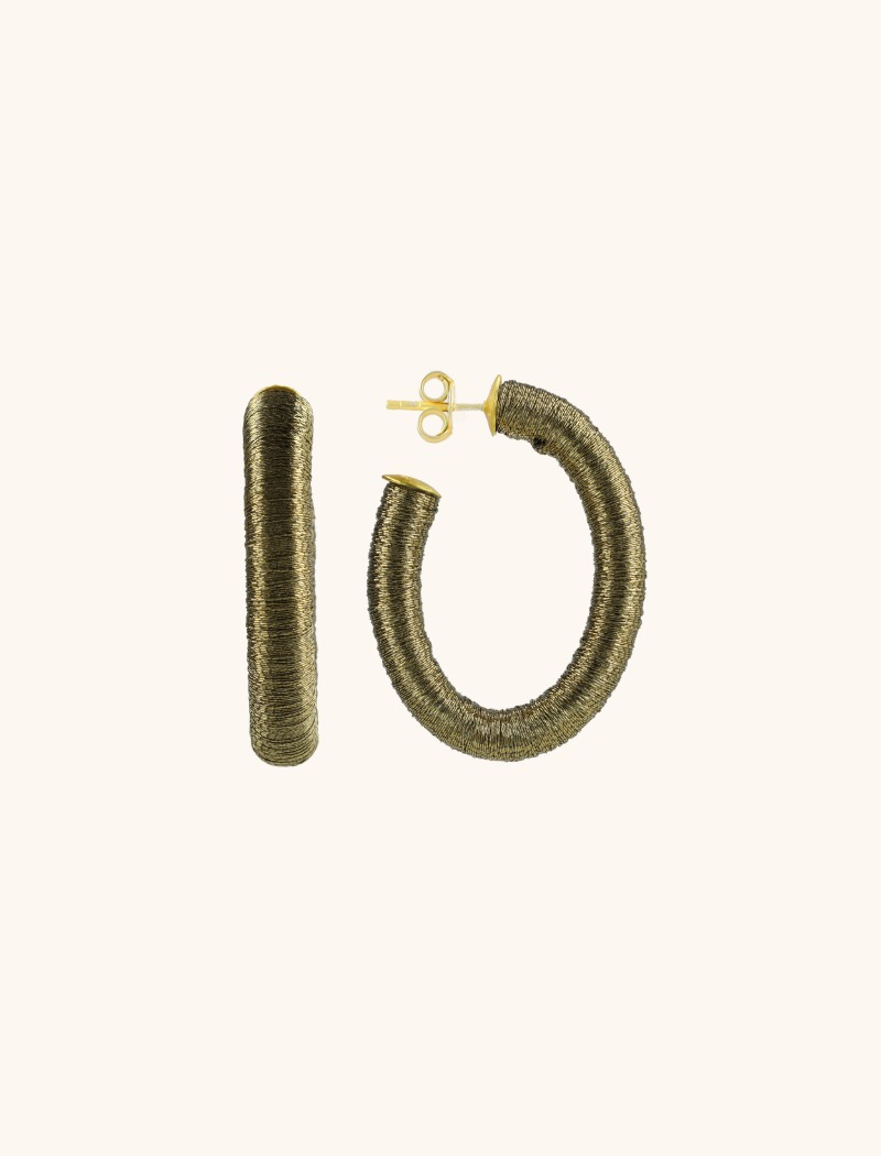 lott. gioielli Oud Gouden Oorbellen Amara Ovaal Creole Threated M