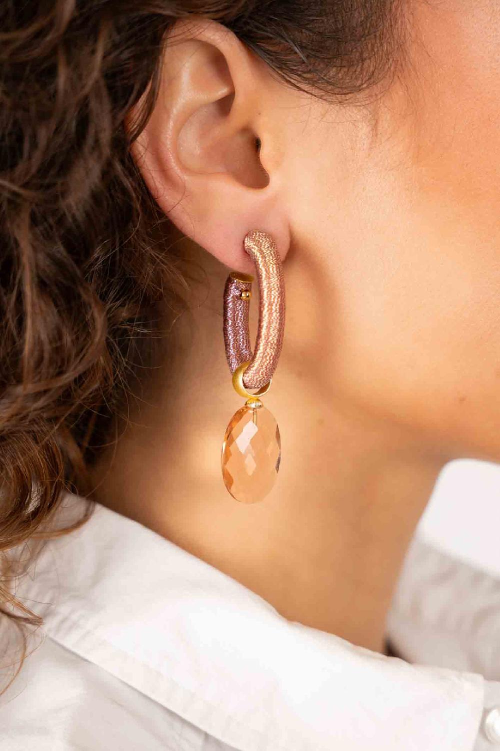 Lott. Gioielli Oud Roze Oorbellen Evy Creool Ovaal M Roze