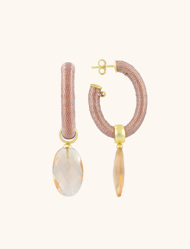 lott. gioielli Oud Roze Oorbellen Evy Creool Ovaal M Roze