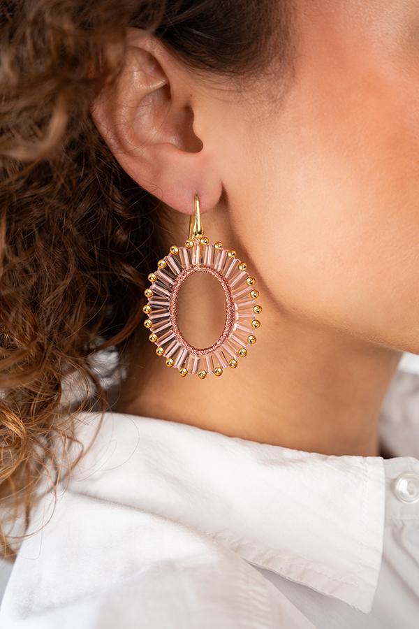 Lott. Gioielli Oud Roze Oorbellen Naomi Ovaal Flat S