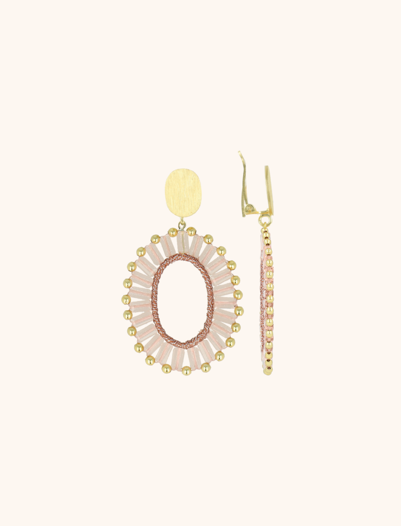 lott. gioielli Oud Roze Oorbellen Naomi Ovaal Flat S