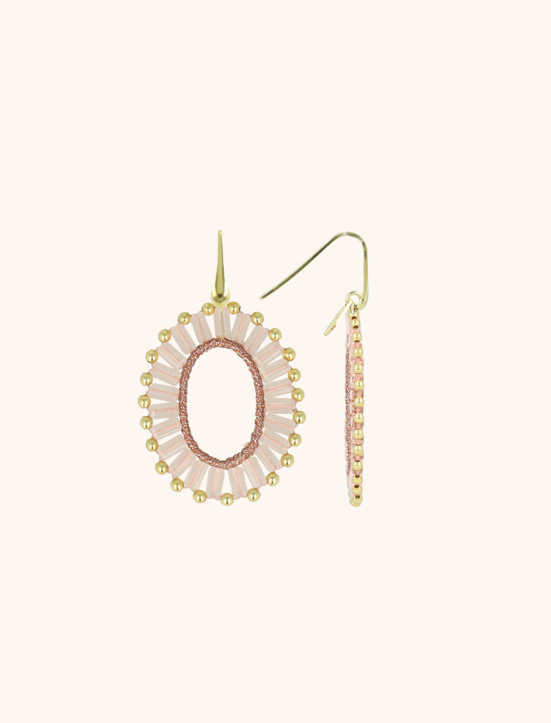 lott. gioielli Oud Roze Oorbellen Naomi Ovaal Flat S