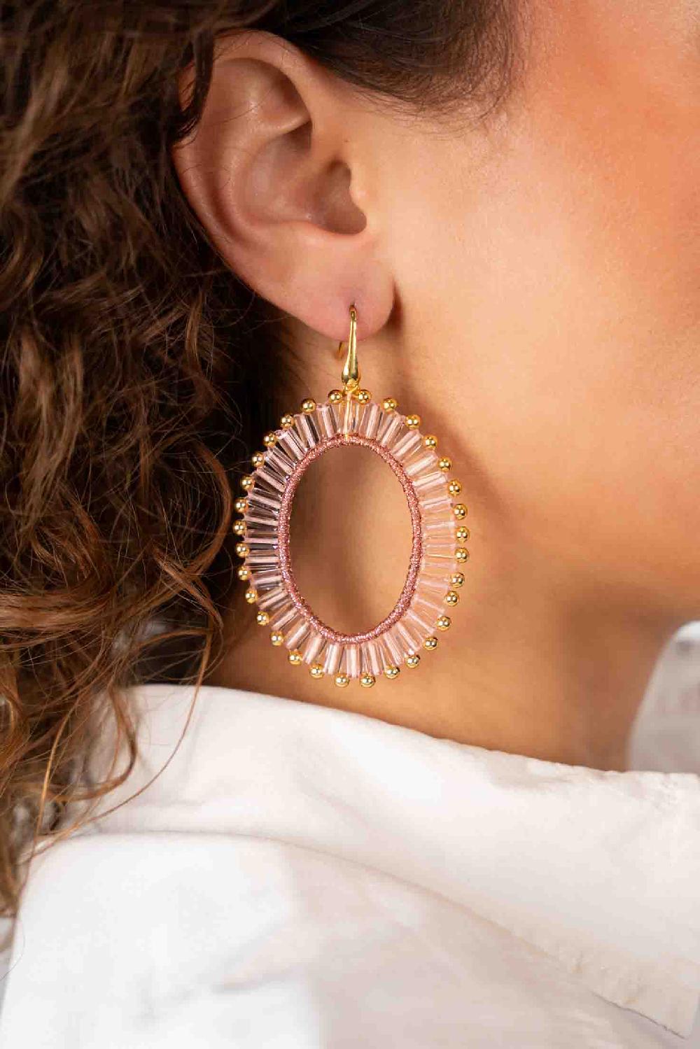 Lott. Gioielli Oud Roze Oorbellen Tonal Naomi Ovaal L