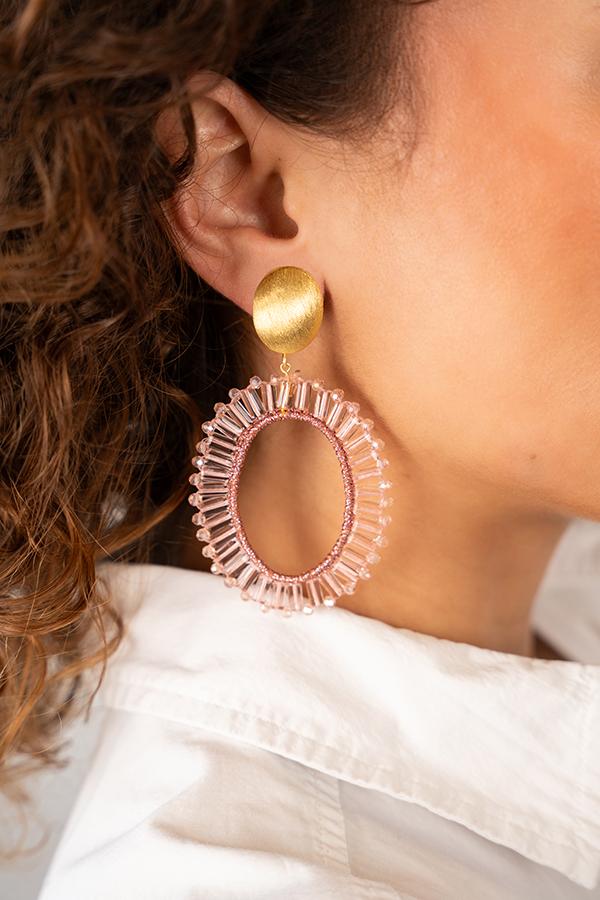 Lott. Gioielli Oud Roze Oorbellen Tonal Naomi Ovaal L Clip