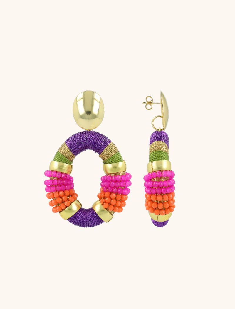 lott. gioielli Paarse Fuchsia Oorbellen Caroline Ovaal L Premium