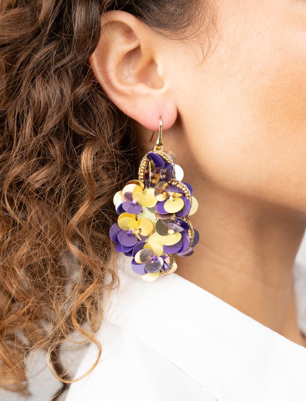 Lott. Gioielli Paarse Lime Oorbellen Laure Sequin Druppel L