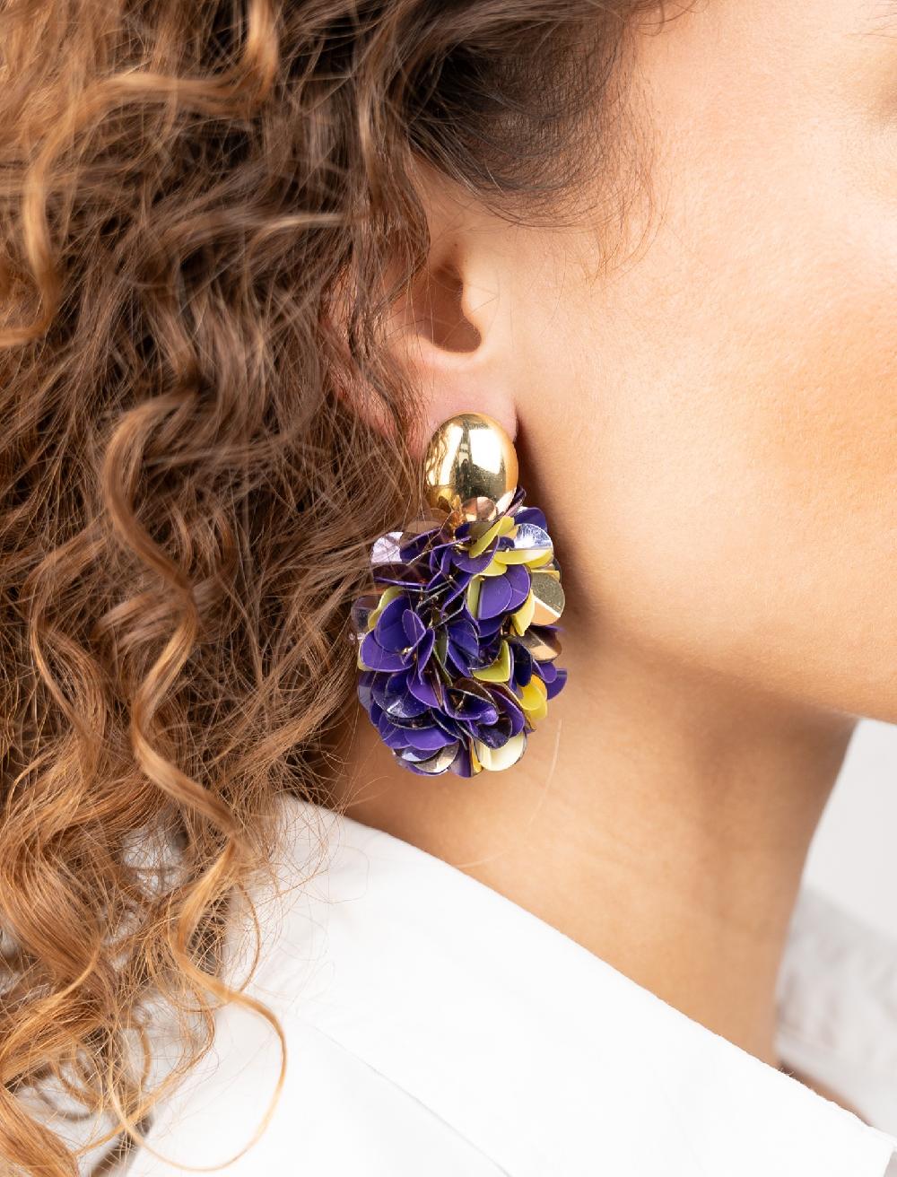 Lott. Gioielli Paarse Lime Oorbellen Sas Sequin Ovaal M