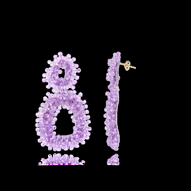 lott. gioielli Paarse Oorbellen Rifka Glassberry Vierkant