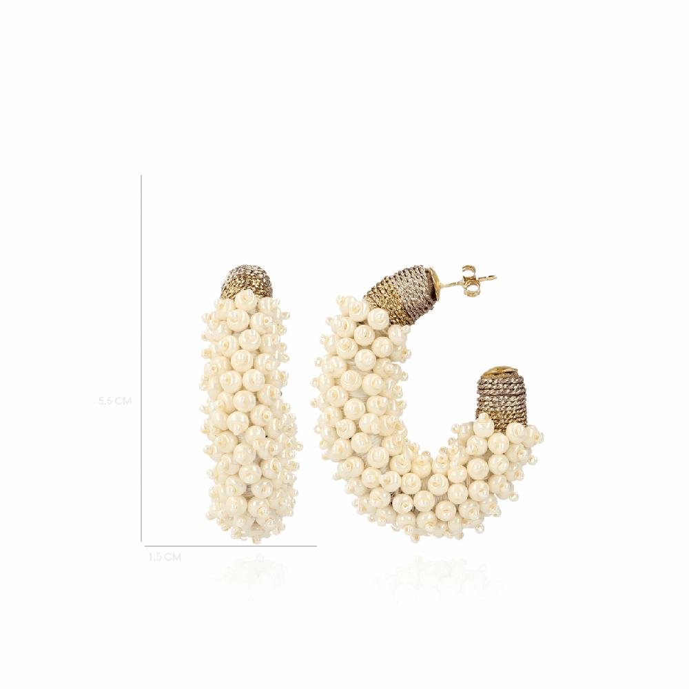 Lott. Gioielli Parel Oorbellen Luna Glassberry Creole Silk Ovaal L