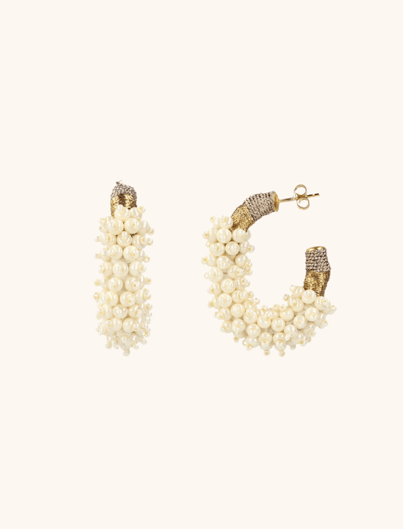 lott. gioielli Parel oorbellen Luna Glassberry Creool Silk combi ovaal M