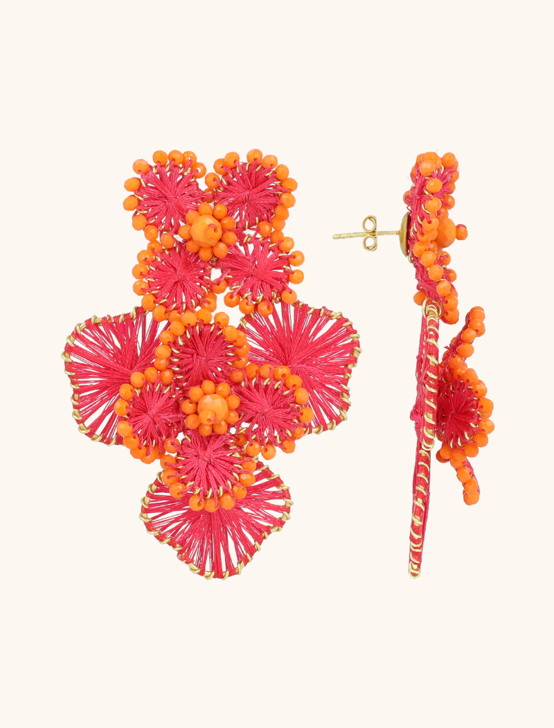 lott. gioielli PRE ORDER - Fuchsia Oorbellen Debby Double Flower L