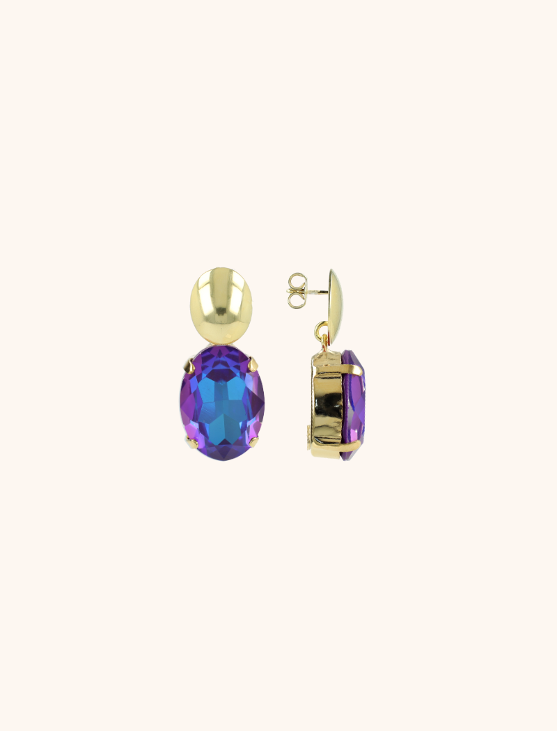 lott. gioielli Purple/Blue Oorbellen Daan Strass Pendant M