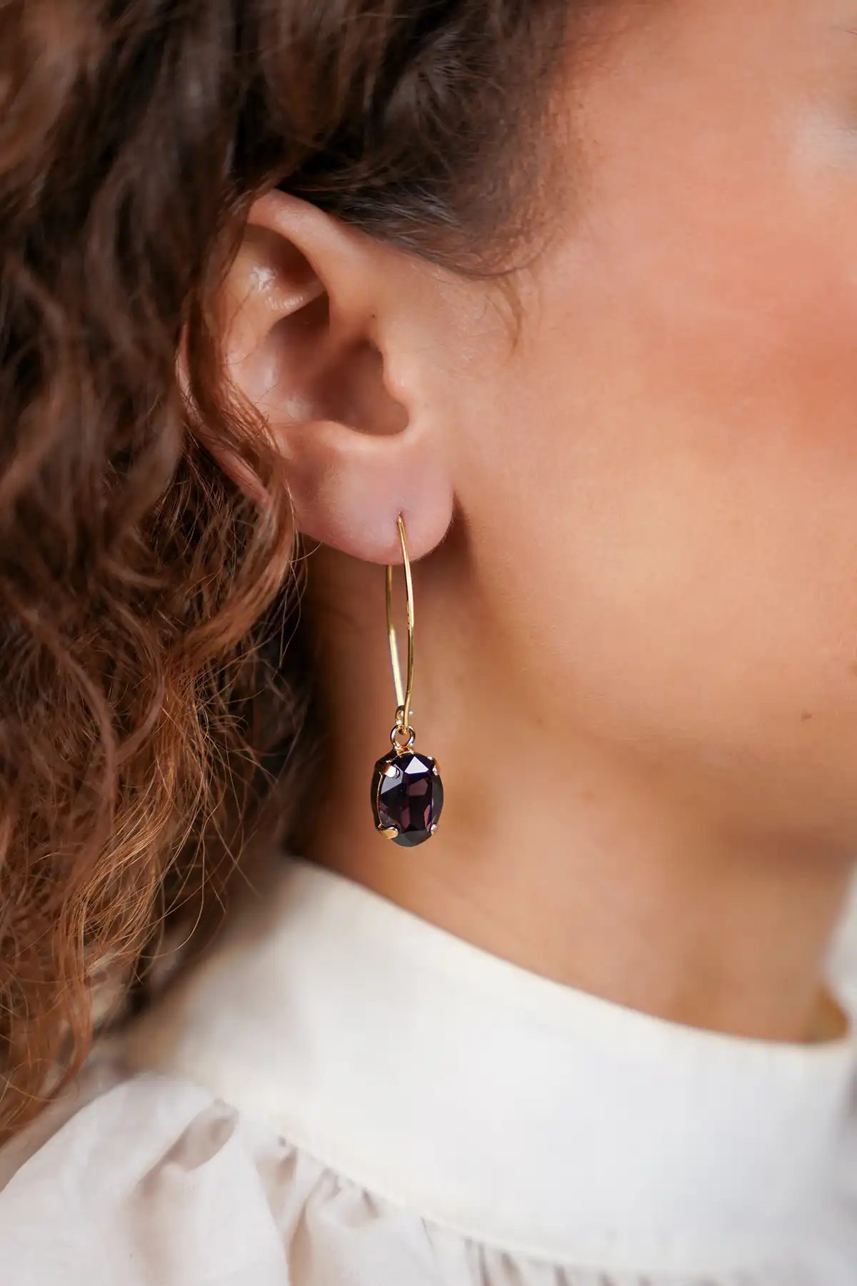 Lott. Gioielli Purple Oorbellen Daan Strass Pendant S