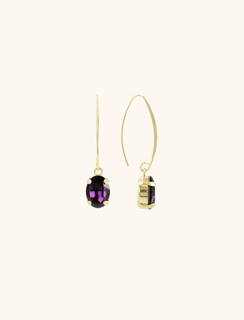 lott. gioielli Purple Oorbellen Daan Strass Pendant S