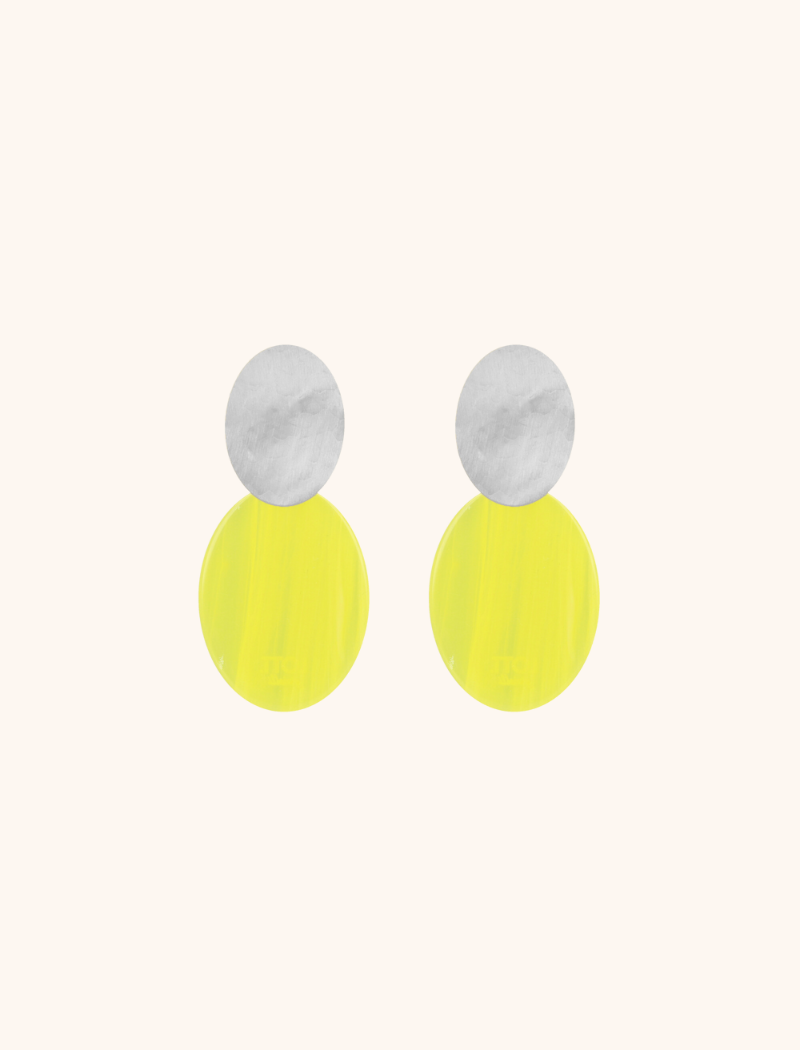 lott. gioielli Resin Closed Oval S Sparkling Yellow oorbellen