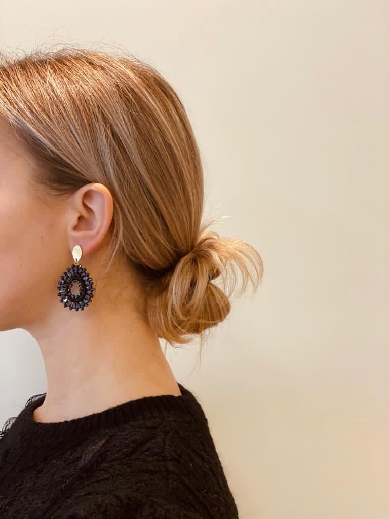 Lott. Gioielli Robin Silk Drop Crystal S Black Oorbellen