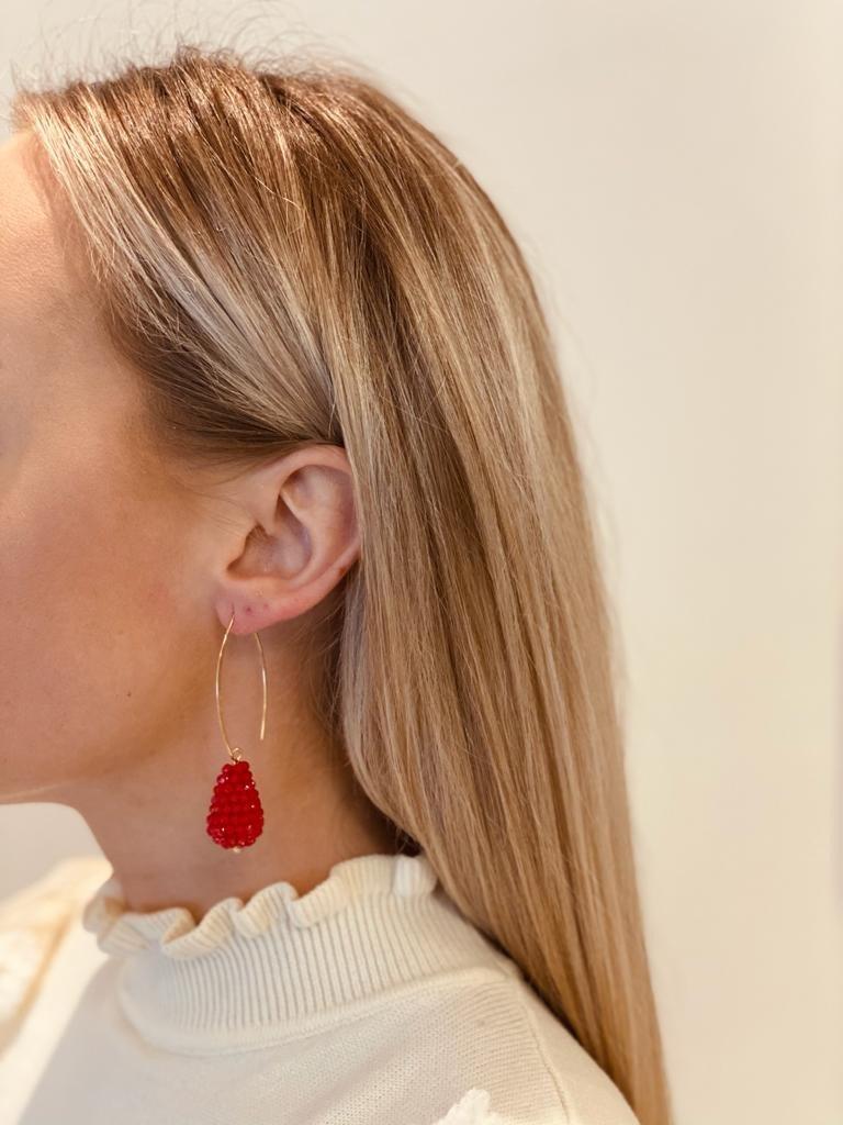 Lott. Gioielli Rode Oorbellen Amy Maxi Glassberry Cone S