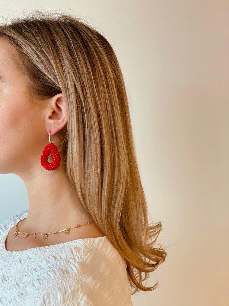 Lott. Gioielli Rode Oorbellen Berry Maxi Glassberry Druppel S