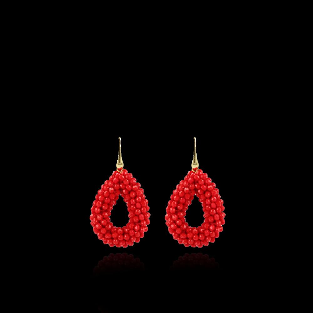 Lott. Gioielli Rode Oorbellen Berry Maxi Glassberry Druppel S