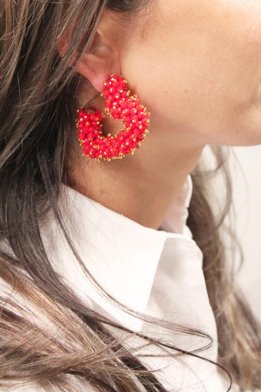 Lott. Gioielli Rode Sophia Oorbellen Hart Double Stones Creool