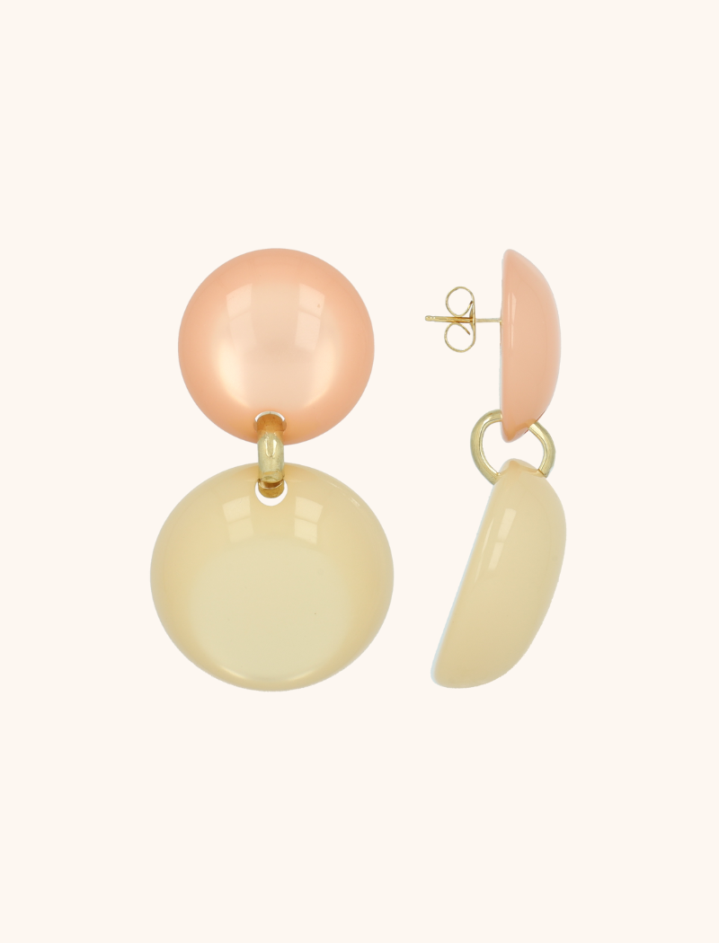 lott. gioielli Rosa/Beige Oorbellen Polly Double Round M