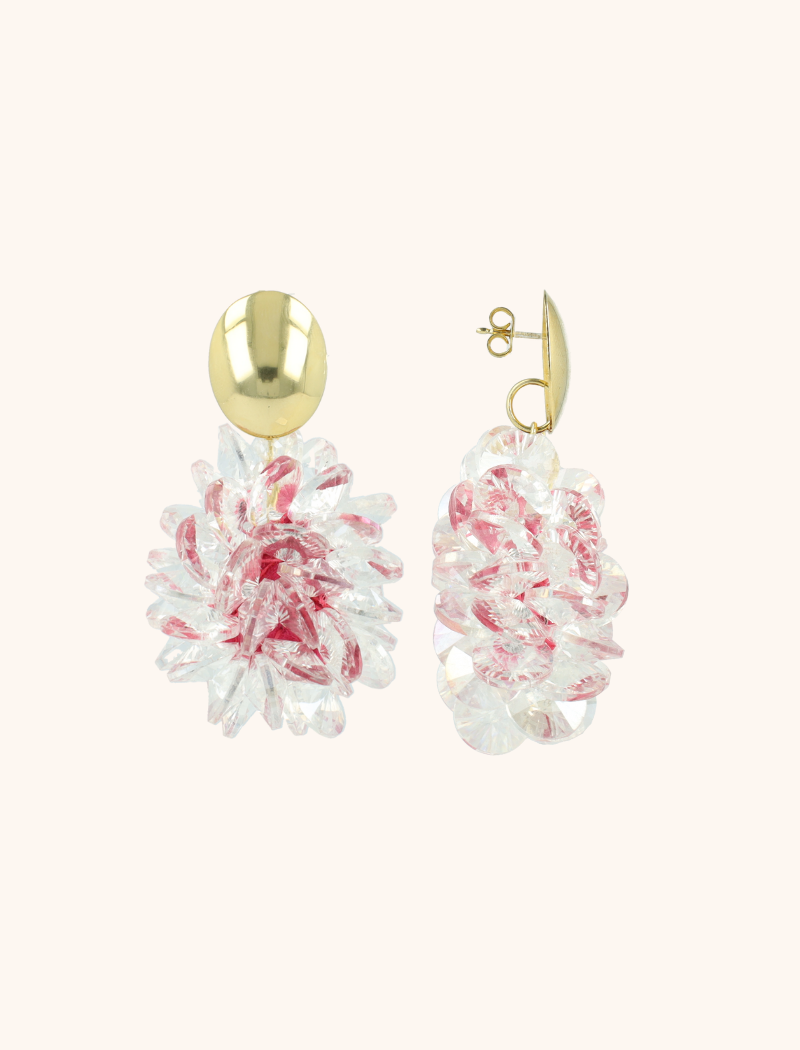 Lott. Gioielli Roze Oorbellen Sam Ovaal Crystal Sequins