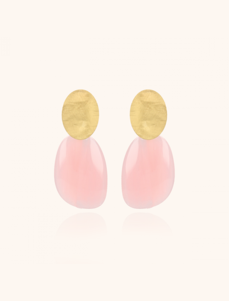 lott. gioielli Roze Oorbellen Sara Asymmetrisch Ovaal L