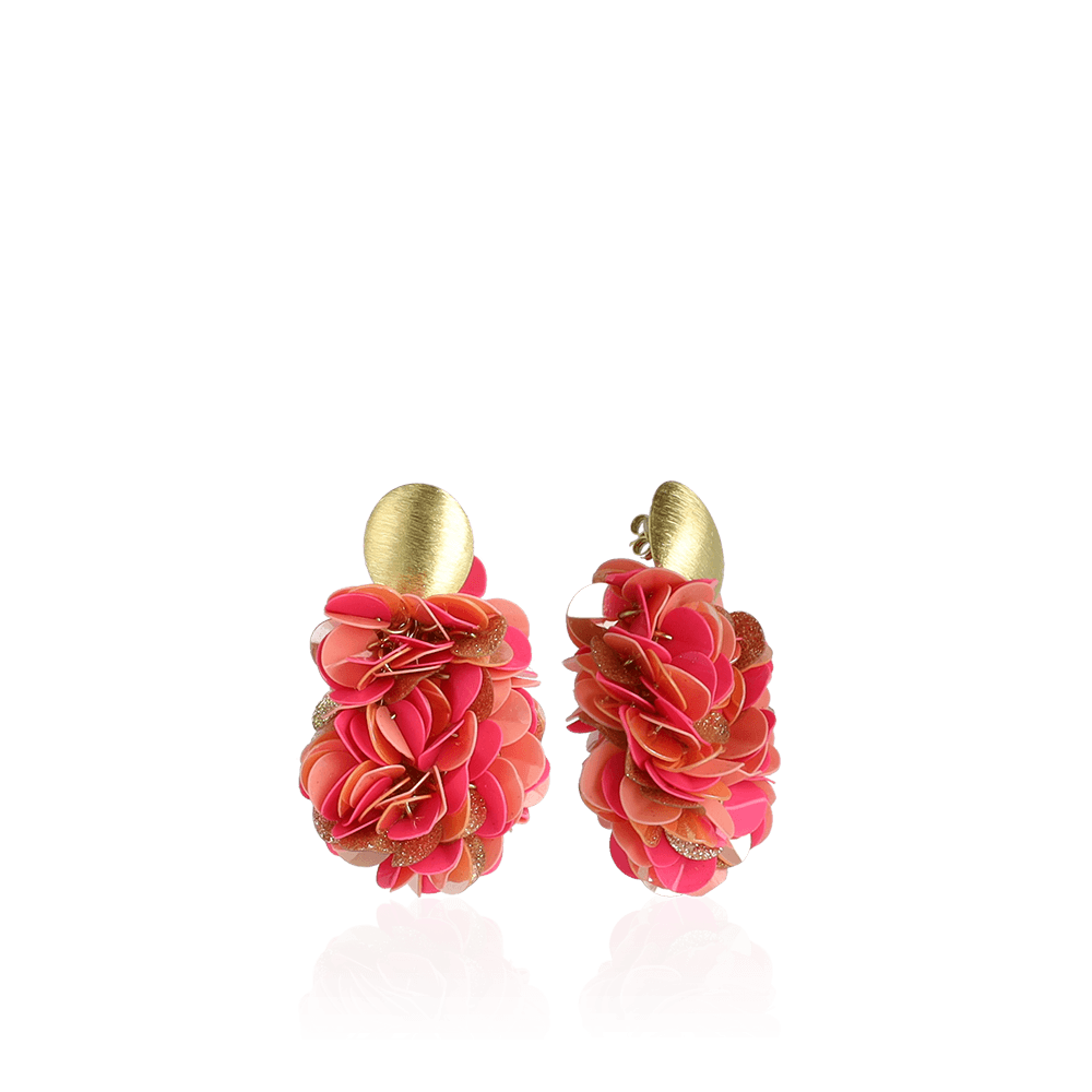 lott. gioielli Sequin oorbellen Fuchsia Tangerine Sas Oval M