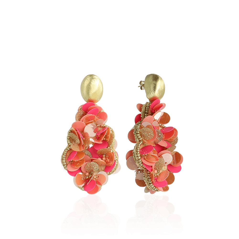 lott. gioielli Sequin oorbellen Fuchsia Tangerine Vlinder Druppel L