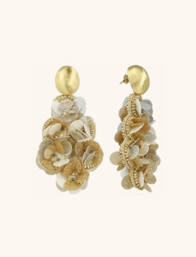 lott. gioielli Sequin Oorbellen Grijs Goud Vlinder Druppel L