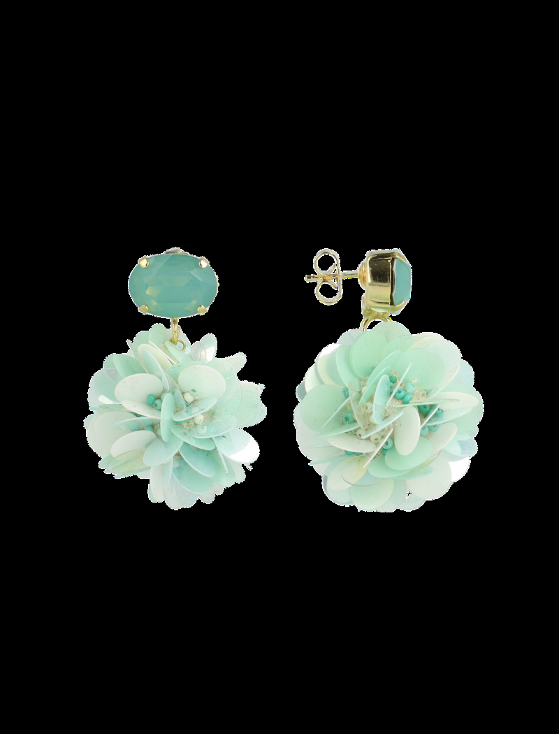 lott. gioielli Sequin Oorbellen Holo Mint Laure Globe L Strass