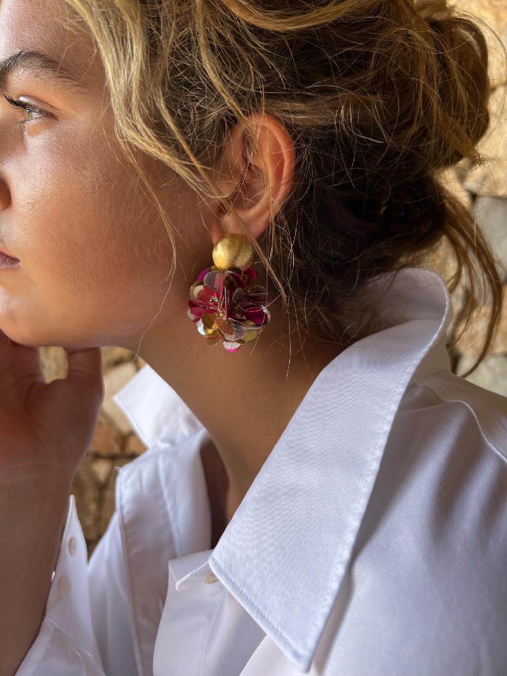 Lott. Gioielli Sequin Oorbellen Metallic Fuchsia Laure Globe M