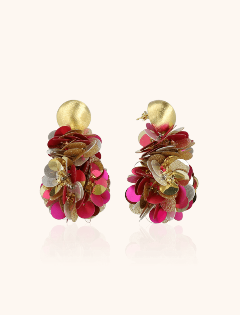 lott. gioielli Sequin Oorbellen Metallic Fuchsia Pixie Double Globe