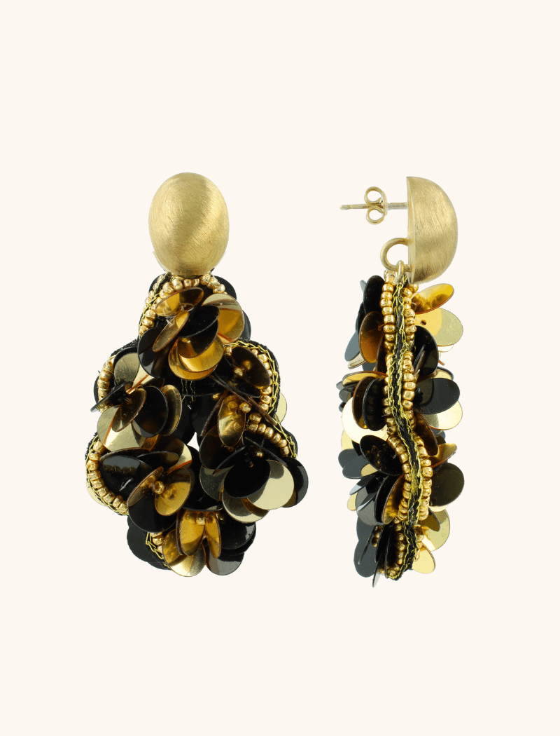 lott. gioielli Sequin Oorbellen Zwart Goud Laure Druppel L