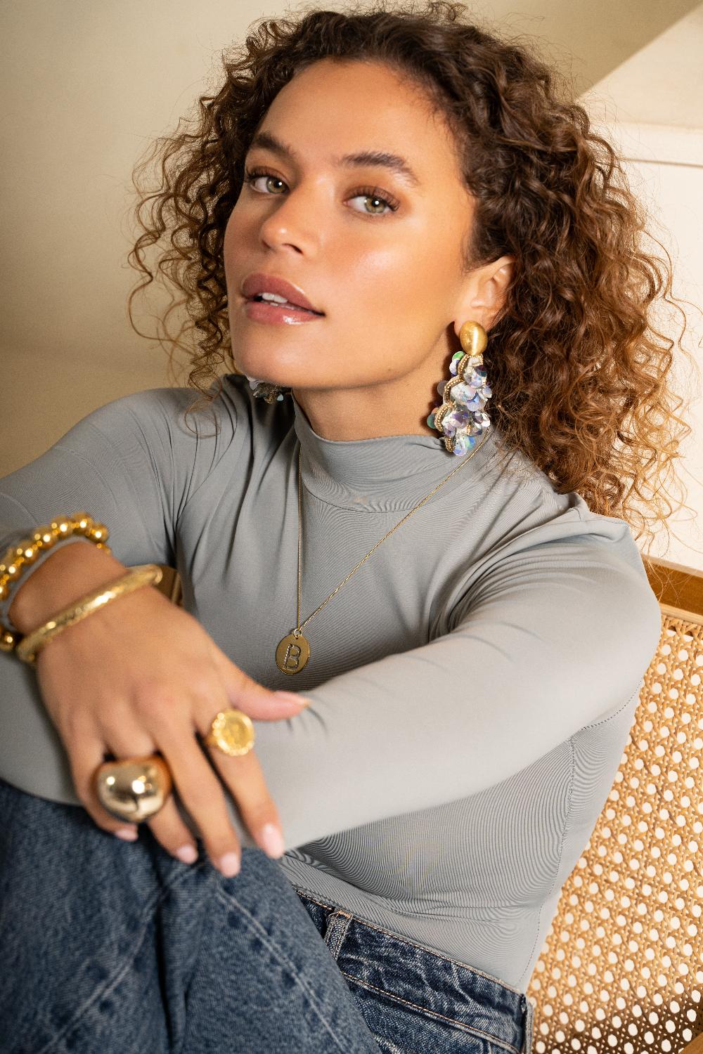 Lott. Gioielli Sequin Oorbelllen Holo Zilver Druppel L