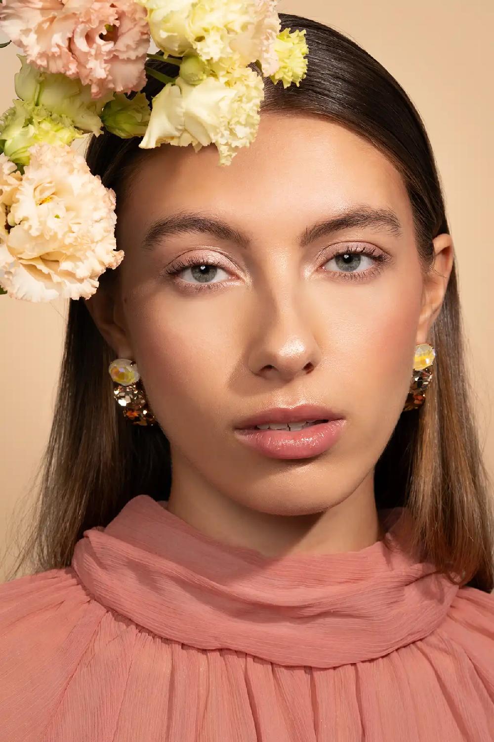 Lott. Gioielli Shadow Mix Oorbellen Gracia Vertical Oval Three Stones