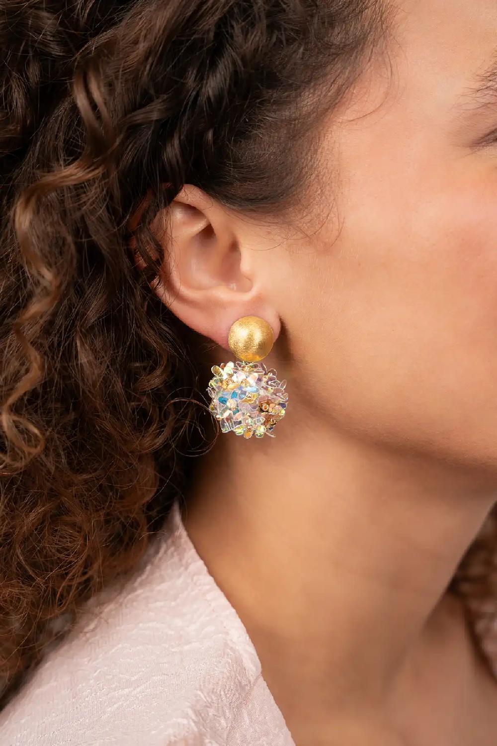 Lott. Gioielli Silver/Lila Oorbellen Daisy Flower Globe S