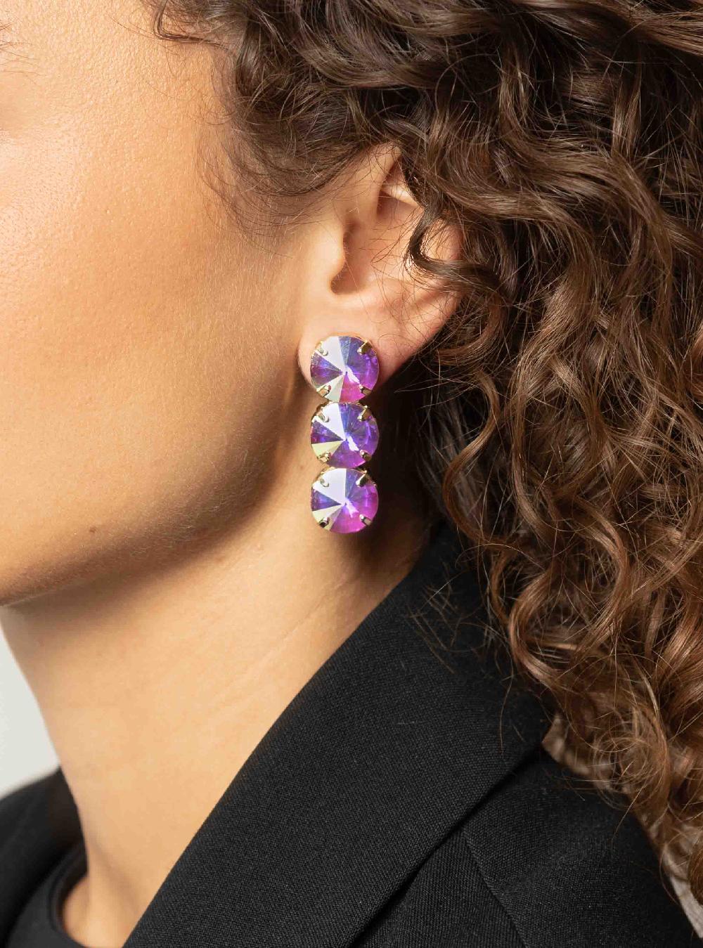 Lott. Gioielli Sjuul Oorbellen Octagon Fall Drie Stenen Holo