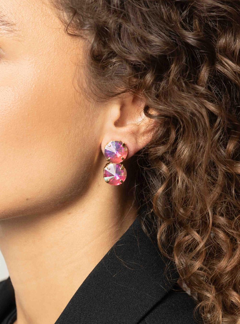 Lott. Gioielli Sjuul Oorbellen Octagon Fall Twee Stenen Holo