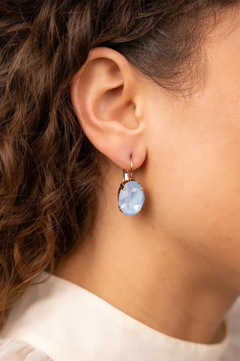 Lott. Gioielli Sky Blauwe Oorbellen Anneloes Ovaal M