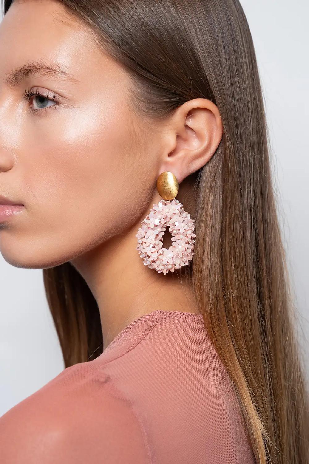 Lott. Gioielli Soft Pink Oorbellen Ivy Flower Drop L