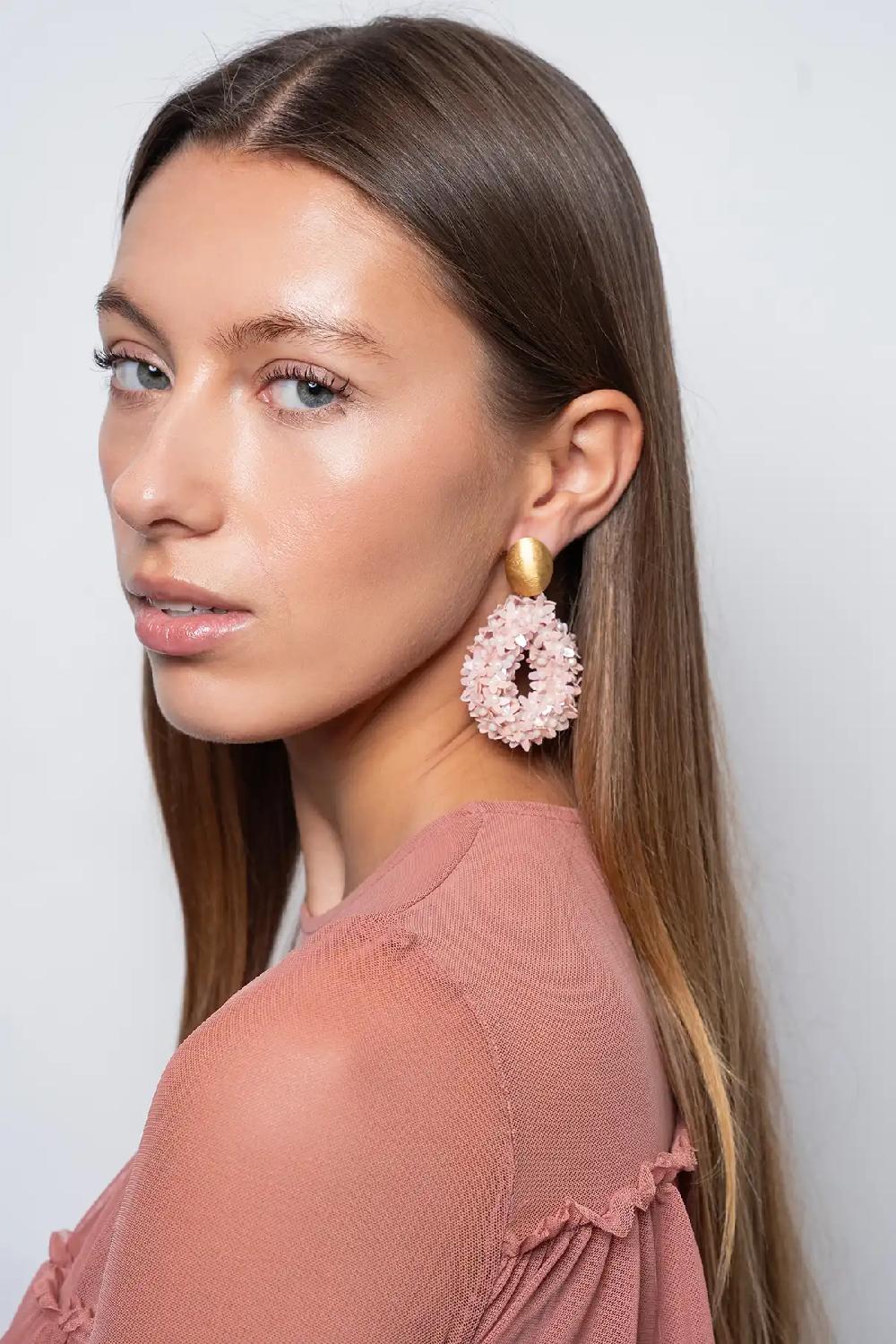 Lott. Gioielli Soft Pink Oorbellen Ivy Flower Drop L