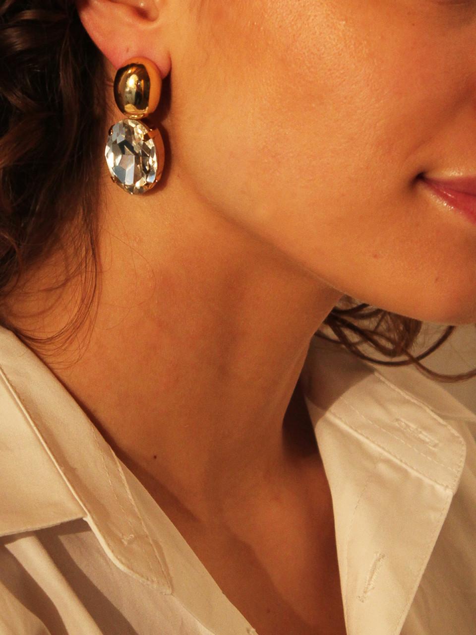 Lott. Gioielli Strass Oorbellen Amelie Ovaal Crystal