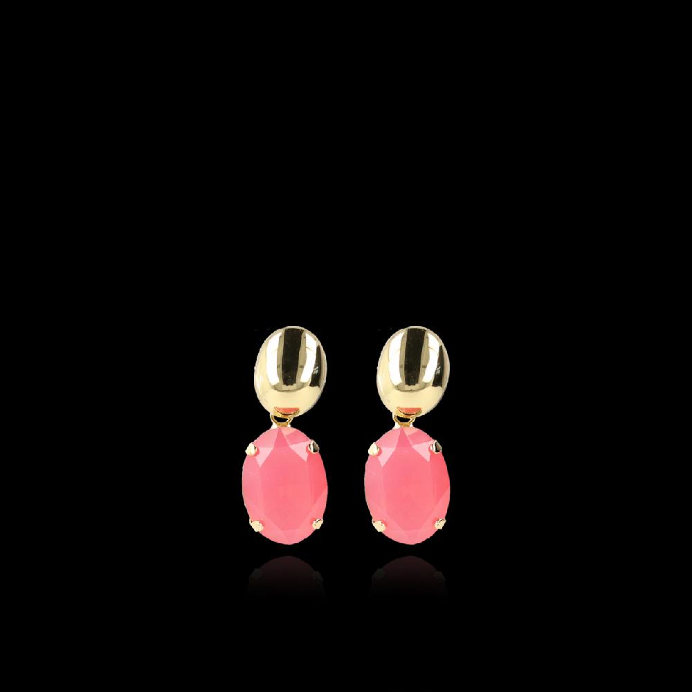 lott. gioielli Strass Oorbellen Amelie Ovaal Fuchsia Opaal