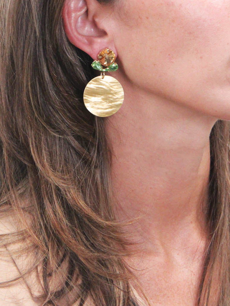 Lott. Gioielli Strass Oorbellen Flower Hammerd Element M