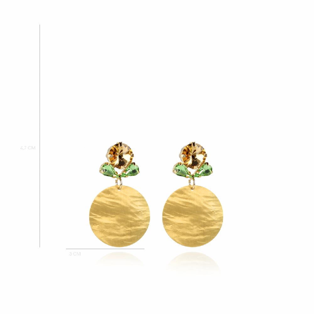 Lott. Gioielli Strass Oorbellen Flower Hammerd Element M