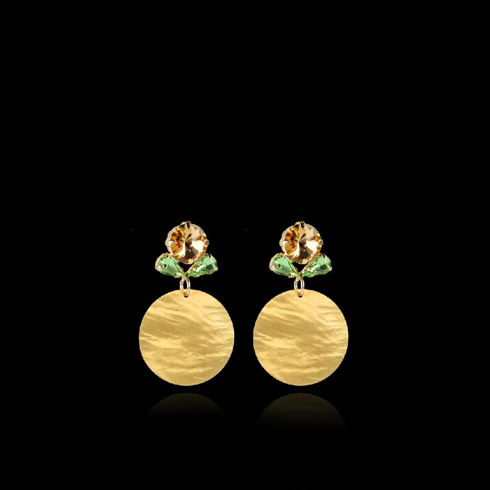 Lott. Gioielli Strass Oorbellen Flower Hammerd Element M